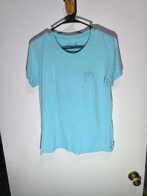 Guy Harvey Ladies Women's Short Sleeve T Shirt Size Large  Lt Blue Pre-owned - Image 1 of 4
