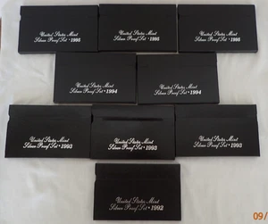 9 sets 1992-1995 US MINT SILVER PROOF COIN SETs 5-Coins (black box) w/OGP - Picture 1 of 1