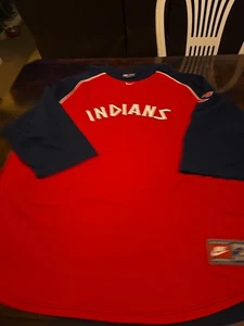 Vintage Nike Cooperstown Collection Cleveland Indians Langarmshirt Größe 4XL - Bild 1 von 6
