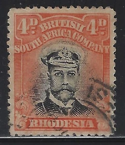 Rhodesia 1913 4d George V Admiral Sc# 125 used - Picture 1 of 1