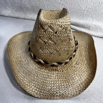 Sombrero de paja occidental vintage Resistol para hombre talla 7,5 vaquero autoconformable Texas Foto 1 de 4