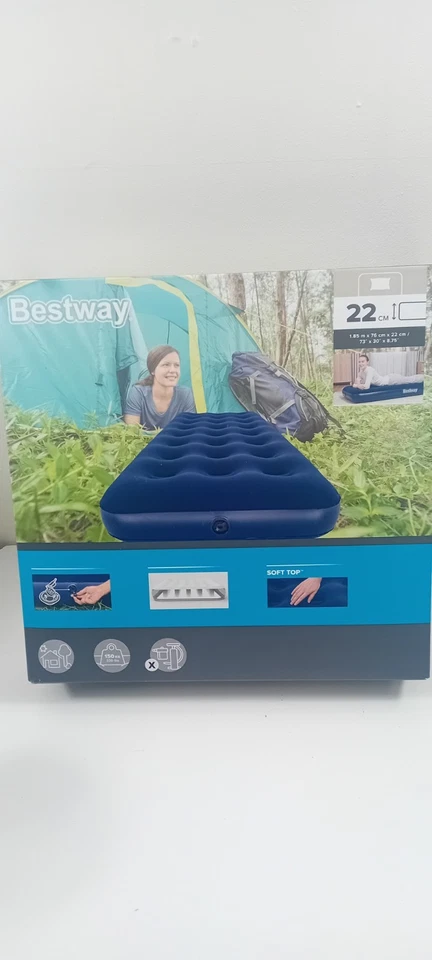 Bestway Single Air Mattress 185x76x22cm Inflatable Bed – Indoor/Outdoor Use - Image 1 of 2