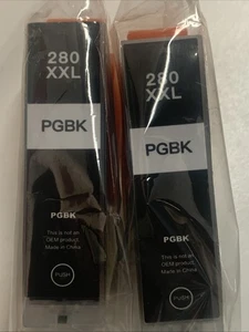 Cartuchos de tinta 2PK NEGROS funcionan para PGI-280XXL PGBK Canon TS6120 TS6220 TS6320t - Imagen 1 de 6