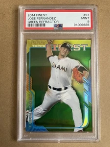2014 TOPPS FINEST JOSE HERNANDEZ GREEN REFRACTOR /199 PSA 9 - Picture 1 of 3