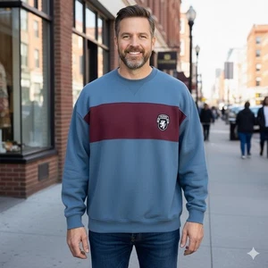 Tommy Hilfiger Herren Sweatshirt Blau Streifen Rundhals XXL Patch Vintage Y2K 90s - Bild 1 von 9