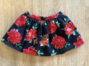 Janie & Jack Rose Floral Skirt Navy Blue Red Tulle Lining Size 12-18m - Picture 1 of 4