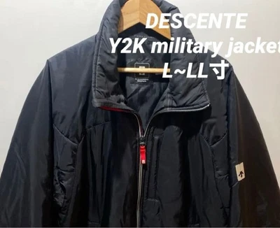 DESCENTE Y2K Military Jacket Nylon Logo Embroidery - Image 1 of 4