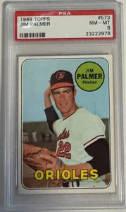 Jim Palmer 1969 Topps #573 PSA 8 NM-MT - Picture 1 of 2