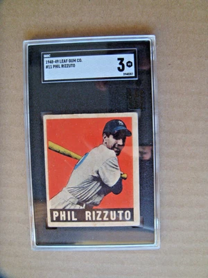 Phil Rizzuto 1948 Hoja de béisbol novato graduado SGC 3 #11 de colección radiocontrol Foto 1 de 2