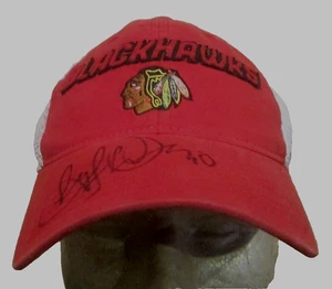 Chicago Black Hawks Stretch Fit Baseball Cap, One Size, Unknown Autograph - Picture 1 of 6