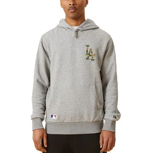 New Era Mens Los Angeles Dodgers Logo Infill Pullover Sweatshirt Hoodie - Grey - Picture 1 of 2