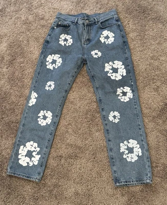 Black Icon Jeans from Limusa All Over Print Straight Leg Womens Hip Hop Unique - Image 1 of 4