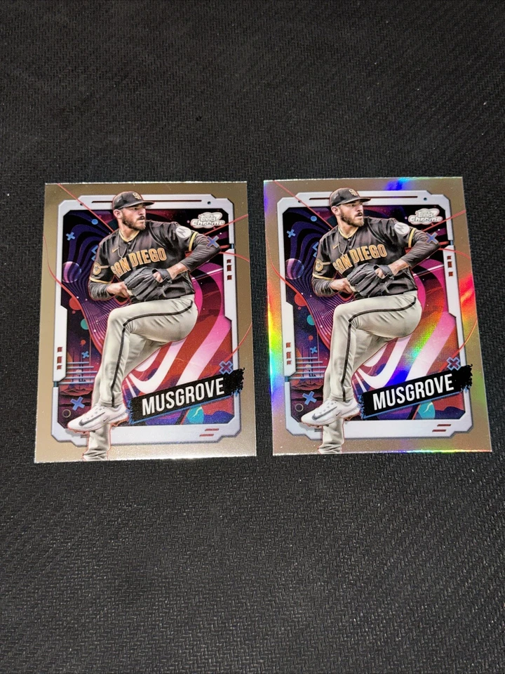 2024 Topps Cosmic Chrome Joe Musgrove Lot (2) #188 Padres Base+Refractor - Image 1 of 4