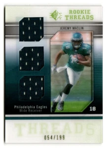2009 SP Threads Rookie Threads Jeremy Maclin Triple ROOKIE JERSEY EAGLES 54/199 - Picture 1 of 1