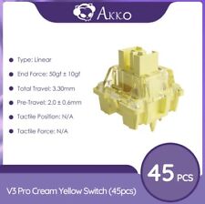 45x Akko V3 Pro Cream Yellow Mechanical Keyboard Switch Linear  Switches 45pcs