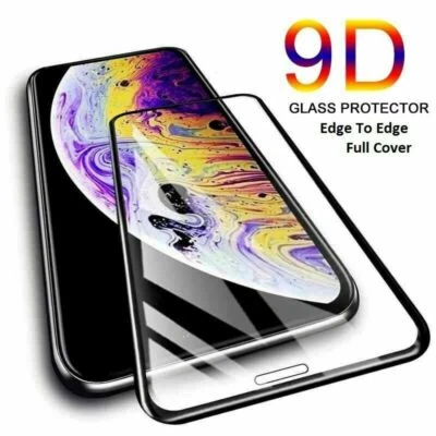 9D Curved Full Cover Tempered Glass Screen Protector For iPhone XS MAX - Black - Image 1 of 4