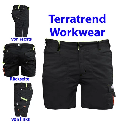 TERRATREND WORKWEAR Arbeitshose Berufshose Bundhose Arbeitsshorts schwarz kurz Maler Bau Gr. XS-6XL