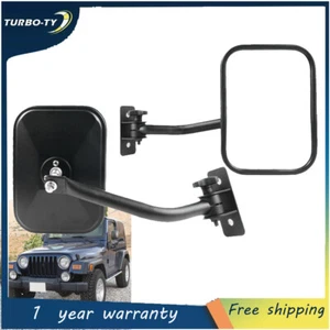 For Jeep Wrangler TJ JK 1997-2018 Silscvtt Rear Mirrors Quick Release Square - Picture 1 of 9