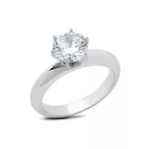 Anello di fidanzamento solitario oro bianco 18k diamante naturale rotondo 0,31 carati I VS2 - Foto 1 di 9