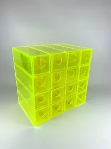 Vintage Acrylic Drawers Small Neon Green Display Vanity Desktop Storage 10x7x2.5 - Picture 1 of 11