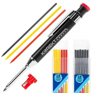 Professional Marker, Heavy Duty Mechanical Carpenter Pencil Set | 12 Refills ... - Picture 1 of 9