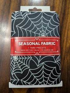 NEW (1) Yard Pre-Cut "Spider Web" Seasonal Fabric by David Textiles. 100% Cotton - Picture 1 of 2