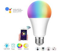 Smart LED Wifi Light Bulb RGB Color Changing Dimmable Smartphone App Controlling