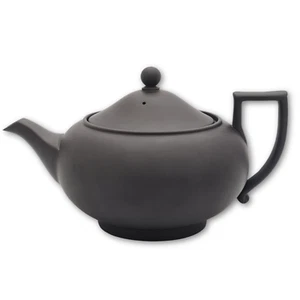 Antike Wedgwood Teekanne 19. Jahrhundert schwarz Basalt - Bild 1 von 17