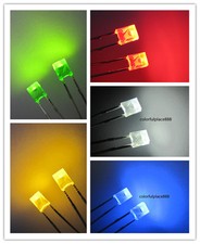 50pcs 2x3x4mm Red Yellow Blue Green White Diffused LED Rectangle Leds Light New