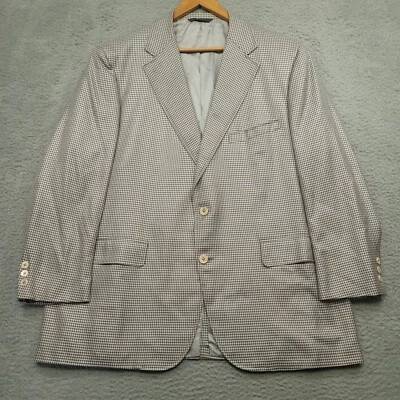 Abrigo deportivo Brooks Brothers personalizado a medida para hombre 48 blazer plateado pata de gallo Foto 1 de 4