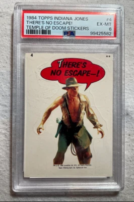 1984 Topps Indiana Jones Temple of Doom Sticker Card #4 “There No Escape” PSA 6 - Image 1 of 2