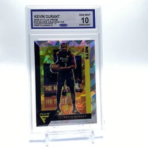 KEVIN DURANT 2020 -21 Panini Flux Prizm Silver Cracked Ice #14 NBA NETS - Picture 1 of 2