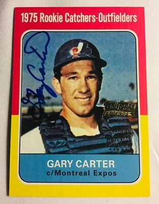 Tarjeta autografiada firmada por Gary Carter de los Montreal Expos 2002 Topps 1975 RC Rookie Foto 1 de 3