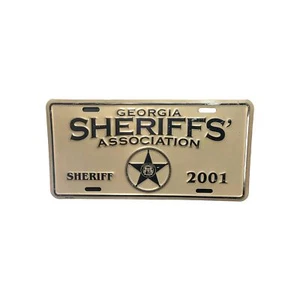 2001 Georgia Sheriffs Association Honorary Member Booster License Plate Souvenir - Picture 1 of 2