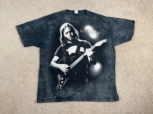 T-shirt vintage blu liquido uomo 2X Preshrunk David Gilmour Pink Floyd nera - Foto 1 di 11