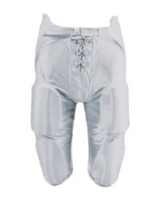 Martin Football ADULT "Dazzle" Game Pants with Integrated 7-Piece Pad Set, WHITE - Picture 1 of 3