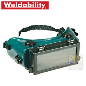 Flip up 4.1/4 X 2in lense shade 5 green gas welding & brazing goggles - Picture 1 of 1