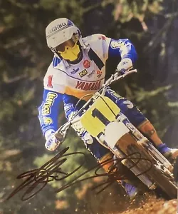 Foto firmada Hakan Carlqvist motocross 8 1/2""X 11"" no es una copia - Imagen 1 de 1