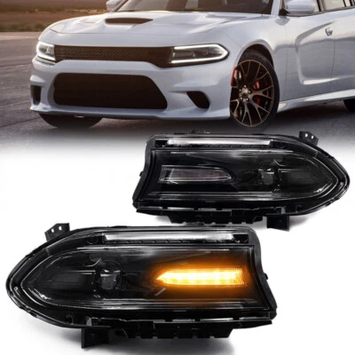 Pair For 2015-2023 Dodge Charger HID/Xenon Headlights Headlamps w/LED DRL LH+RH Foto 1 de 4