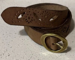 Lucky Brand Brown Leather Belt Sz S - Picture 1 of 5