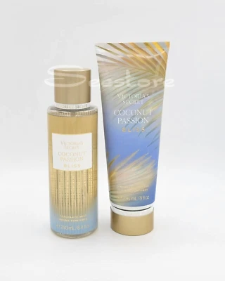Victoria's Secret Coconut Passion Bliss Body Mist Spray & Body Lotion Set de 2 Foto 1 de 3
