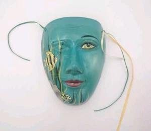 SIGNED Jarero Mexico 3D Wall Exotic Art Deco Face Mask Handpainted Fish Ocean - Picture 1 of 8