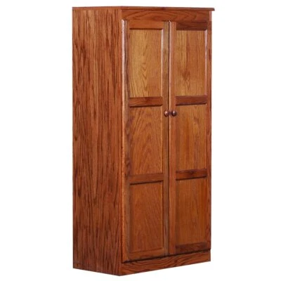 Concepts in Wood Multi-use Storage Cabinet, 4 Shelves, Dry Oak Finish - Image 1 of 4