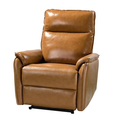 Karat Home Bairt 30.2" Genuine Leather Power Recliner - Camel  MSRP $1497.60 Cover