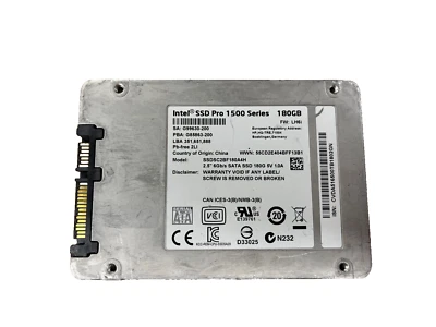 HP 180GB SSD INTEL PRO 2500 SERIES 180GB 6Gb/s SATA SSDSC2BF180A5H 811510-001 - Image 1 of 2