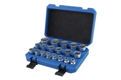 Set kit 19 chiavi a bussola torx millerighe multidente in lega da 8 a 32 mm - Immagine 1 di 3