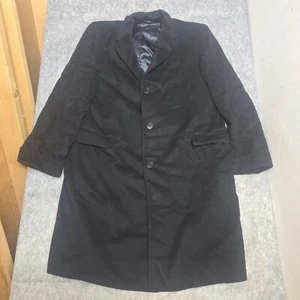 Cashmere Black Trench Coat Two Front Pockets Continental Cashmere LtD. - Picture 1 of 7