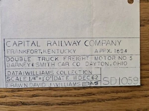 Barney & Smith Double Truck Freight Railroad Train Hand-drawn Diagram D Williams - Picture 1 of 6