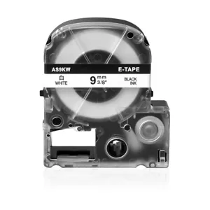 1PK Etichetta Nero su Bianco 3/8" Compatibile per K-Sun 209BW Epson 209BWPX PX Nastro - Foto 1 di 8