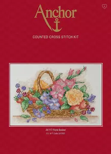 Anchor Counted Cross Stitch Kit. Floral Basket - Picture 1 of 2